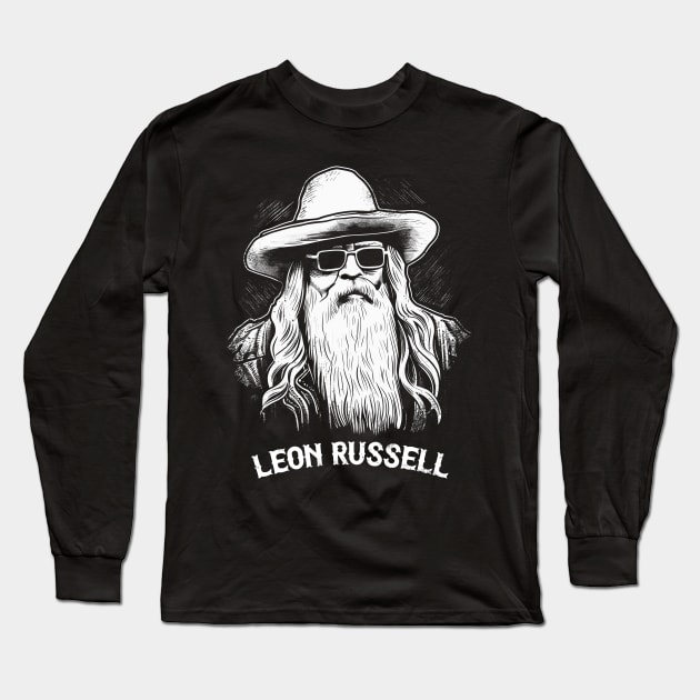 Leon Russell / Original Fan Art Design Long Sleeve T-Shirt by DankFutura